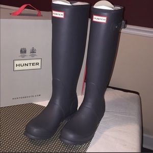 gray hunter boots